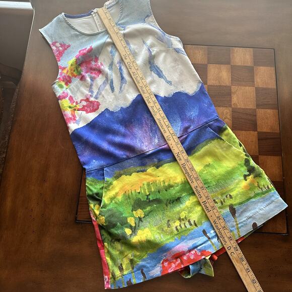 Desigual Fitted Woman Uneven Japanese Print Stretch Dress/Skort XS - Picture 6 of 11